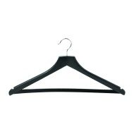 Black Wooden Clothes Hangers - Wishbone With Bar - 45cm