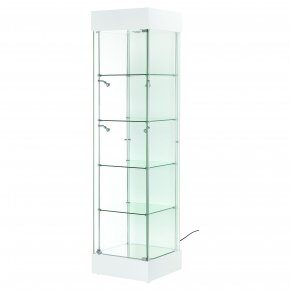 White Gloss Glass Display Cabinets